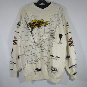 Art Unlimited Vintage Sweatshirt American Civil War All Over Print Crewneck LRG